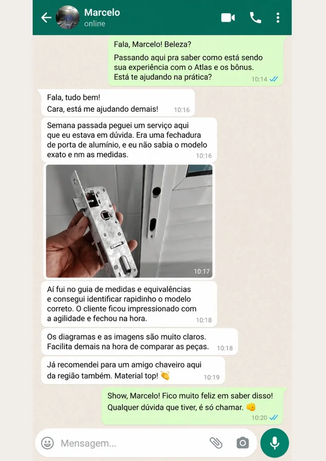 Captura de depoimento enviado por Marcelo